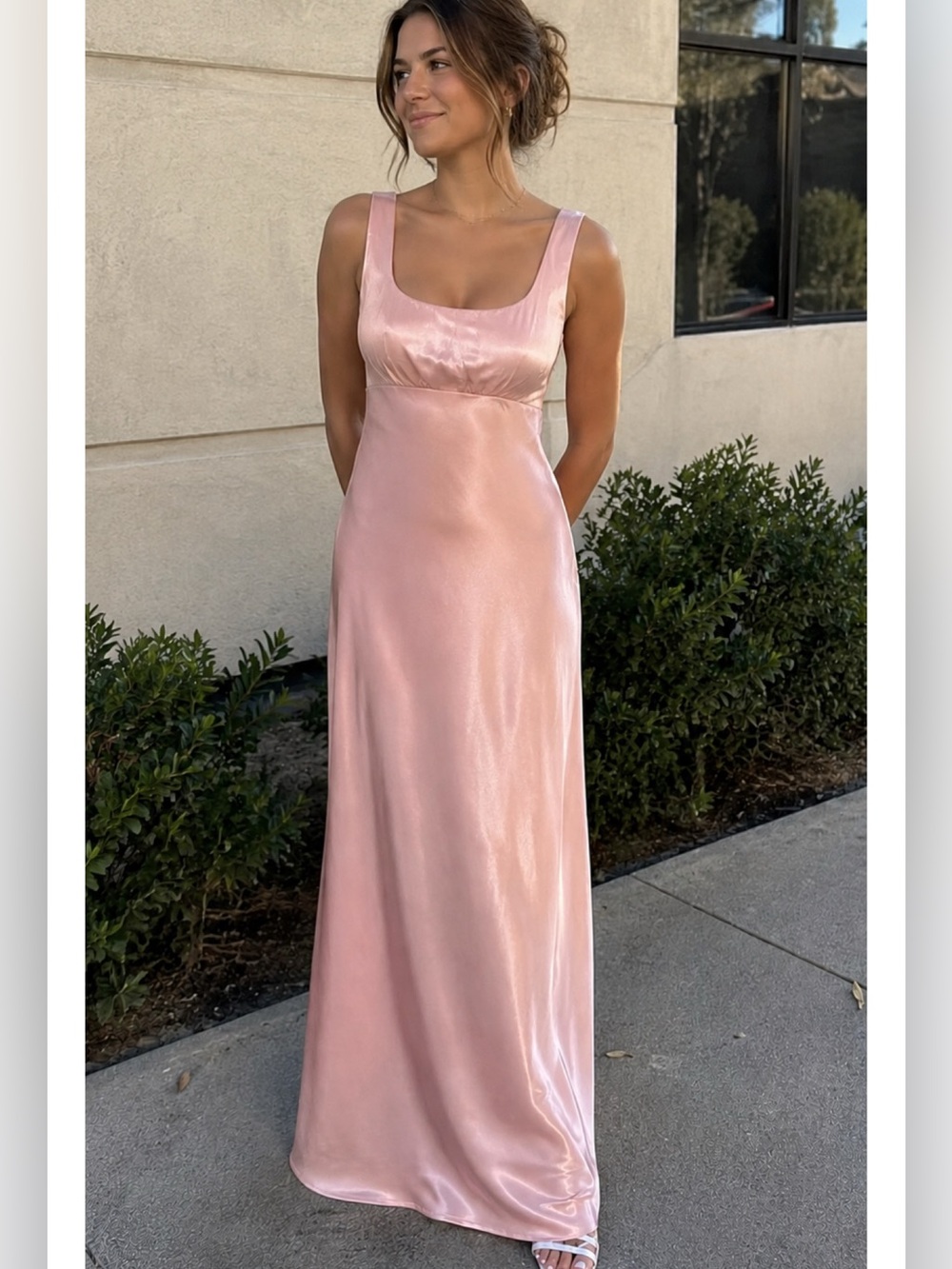 Vintage 90s Prom Dress Satin Lace Up Pink Embellished Gown Fairycore Ethereal